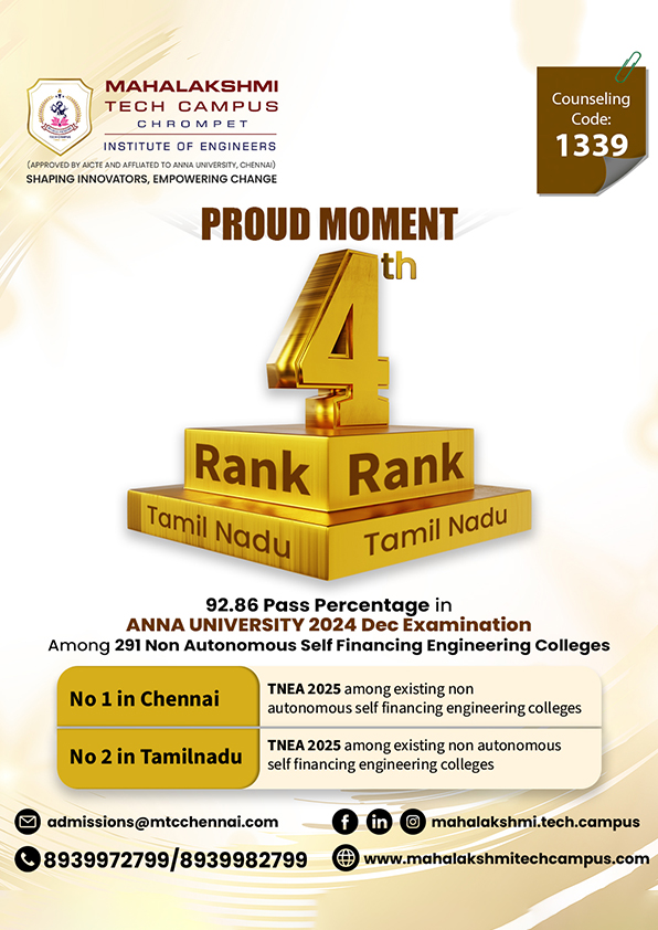 mahalakshmi tech campus-4th rank-tnea 2025-chennai-admissions open