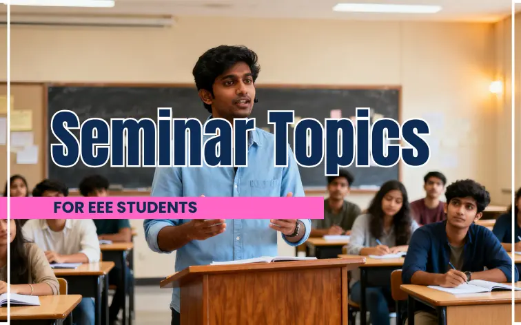 south indian student presenting his seminar topics for eee students